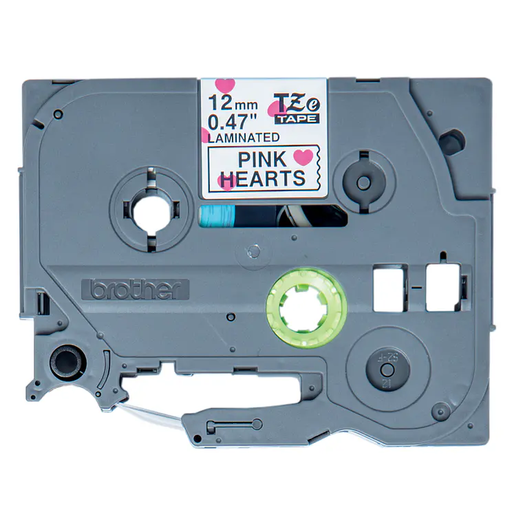 Cinta laminada 12mm Negro/rosado con corazones TZEMPPH31  1