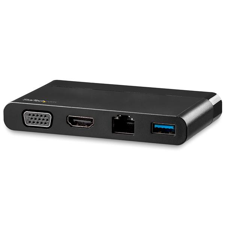 Adaptador Multipuertos USB-C 4K con HDMI y VGA - Mac Win Chrome - 1x USB-A - GbE, USB Tipo C 4