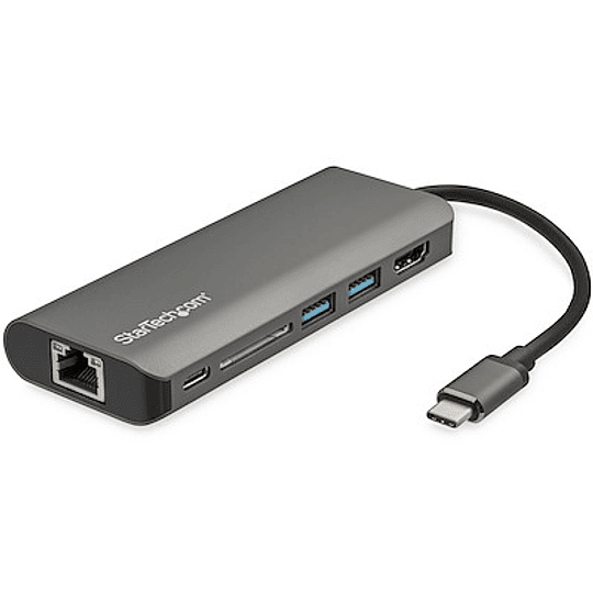 Adaptador multipuerto USB C - Base de viaje USB-C a HDMI 4K, 3 concentradores USB 3.0