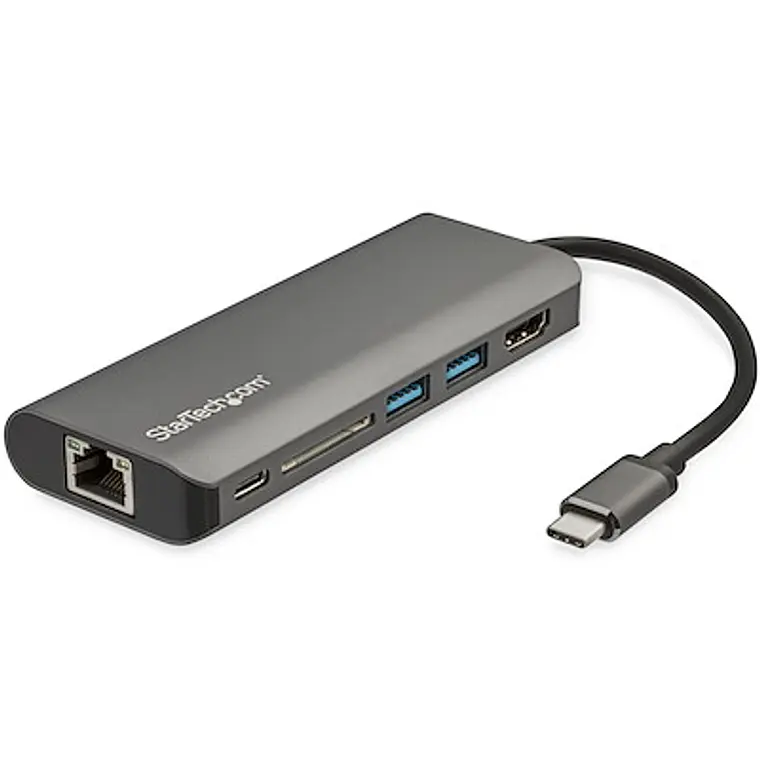 Adaptador multipuerto USB C - Base de viaje USB-C a HDMI 4K, 3 concentradores USB 3.0 1
