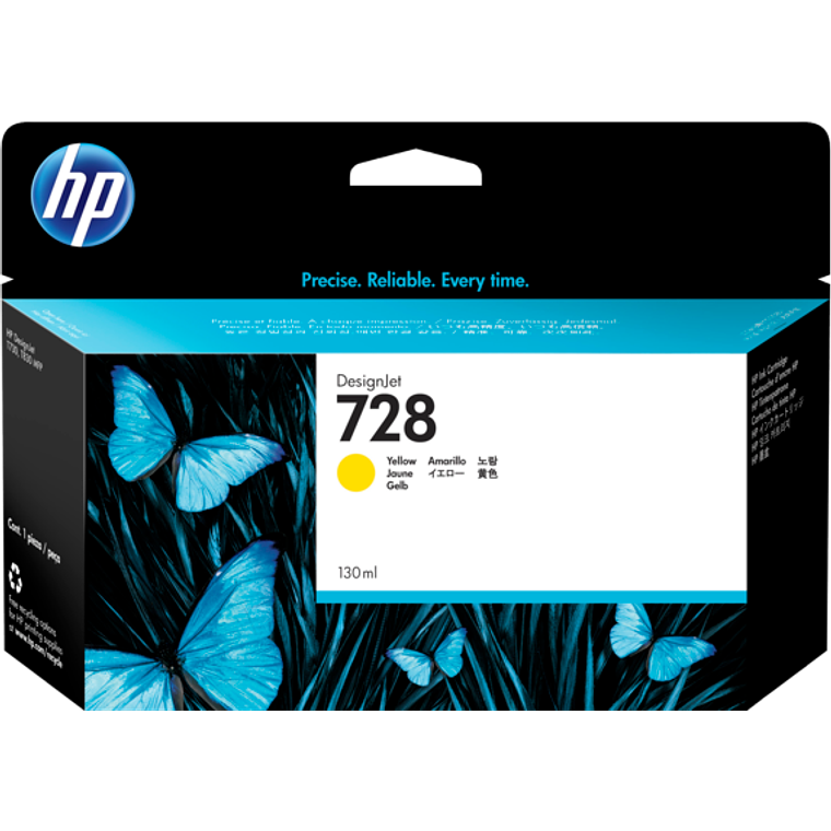 Cartucho de Tinta HP 728 color Amarillo original F9J65A 1