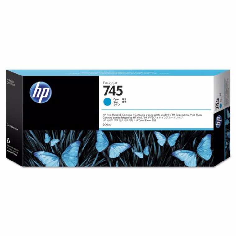 Cartucho de tinta HP 745 color Cian de 300ml F9K03A 1