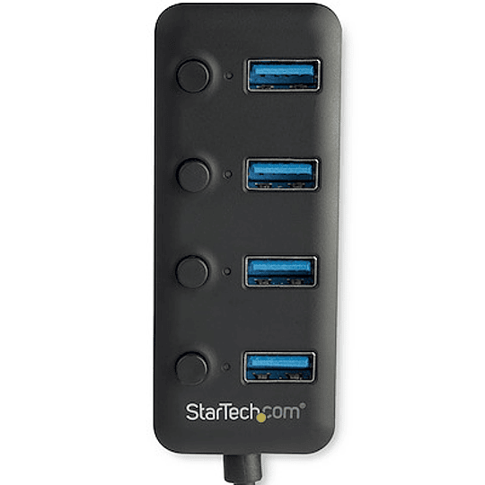 Hub USB 3.0 de 4 Puertos - USB-A a USB 3.0 Tipo A con Switches Individuales de Encendido y Apagado