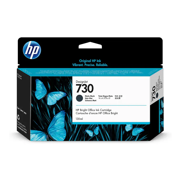 Cartucho de Tinta HP 730 color Negro original P2V65A 1