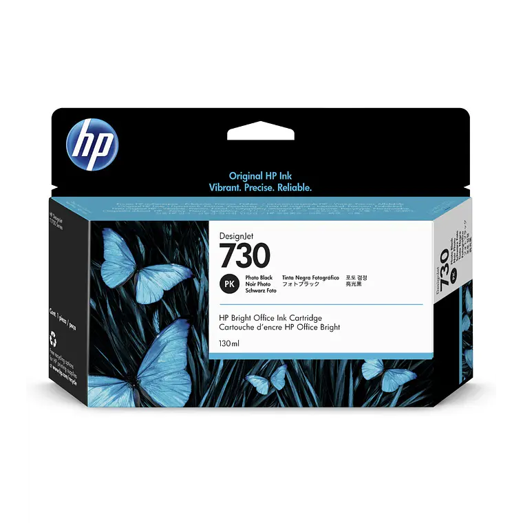 Cartucho de Tinta HP 730 color Negro 130ml P2V67A 1
