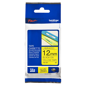 Cinta de impresión TZE-631 12mm Negro sobre amarillo