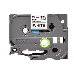 Cinta laminada Brother TZE-251 Texto negro sobre fondo blanco