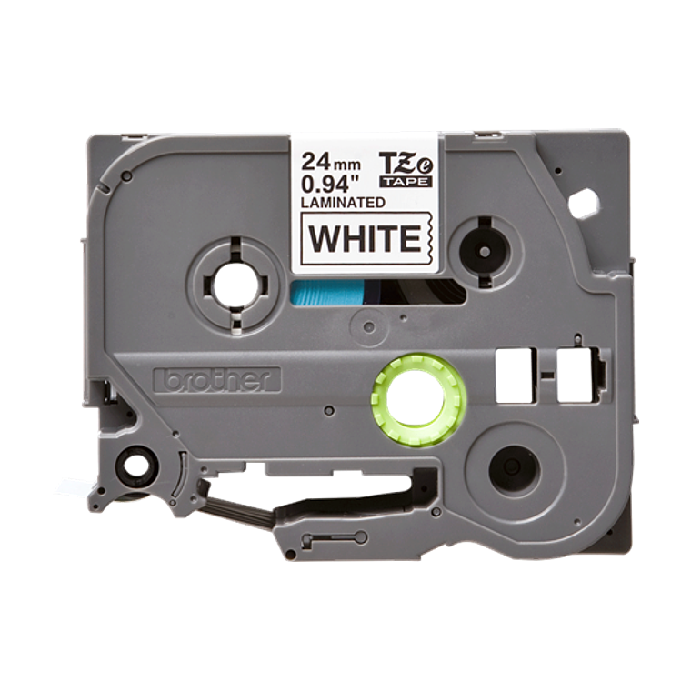 Cinta laminada Brother TZE-251 Texto negro sobre fondo blanco 1