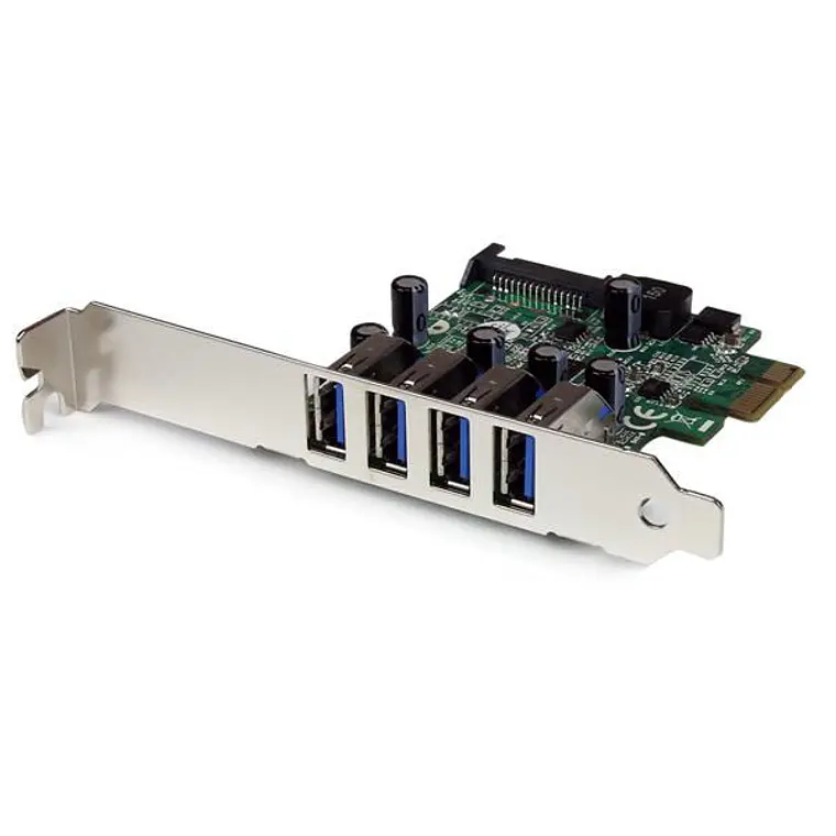 Tarjeta Adaptador PCI Express PCI-E USB 3.0 con UASP de 4 Puertos - Alimentación SATA 1