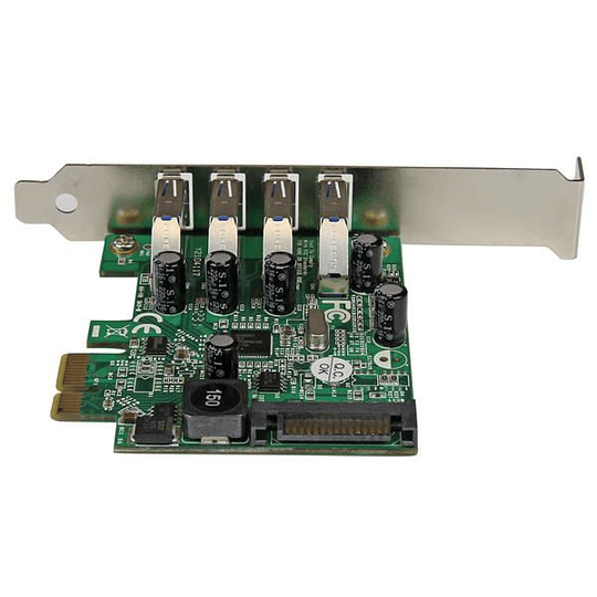 Tarjeta Adaptador PCI Express PCI-E USB 3.0 con UASP de 4 Puertos - Alimentación SATA