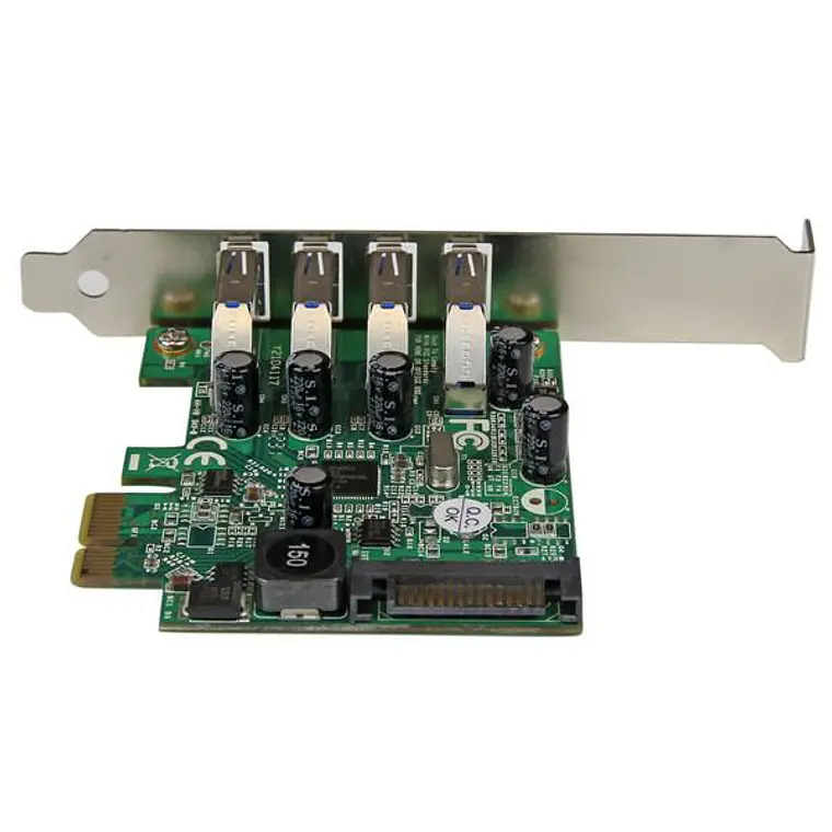 Tarjeta Adaptador PCI Express PCI-E USB 3.0 con UASP de 4 Puertos - Alimentación SATA 2