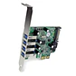 Tarjeta Adaptador PCI Express PCI-E USB 3.0 con UASP de 4 Puertos - Alimentación SATA - Miniatura 4