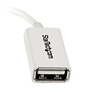 Cable Adaptador Micro USB a USB OTG Blanco de 12cm - Macho a Hembra