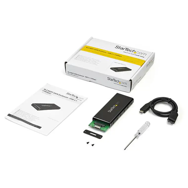 Gabinete Cofre Adaptador M.2 NGFF a USB 3.1 con Carcasa Protectora - Cofre de SSD M.2 para SSDs M.2 SATA 4