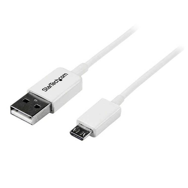 Cable 50cm USB A MicroB Blanco 1