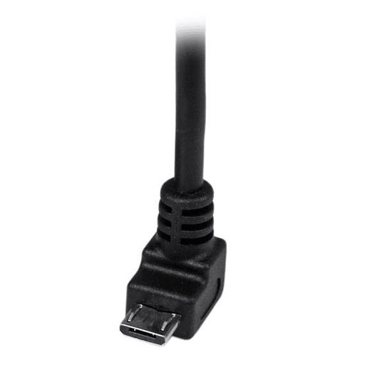 Cable USB-A a Micro-USB B Startech, Conector tipo Codo, Largo 2m, Negro