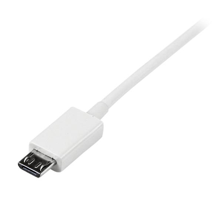 Cable 50cm USB A MicroB Blanco 3