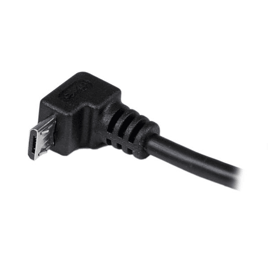 Cable USB-A a Micro-USB B Startech, Conector tipo Codo, Largo 2m, Negro