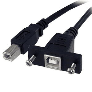 Cable USB-B Macho a USB-B Hembra Startech, Largo 0.3m, Negro