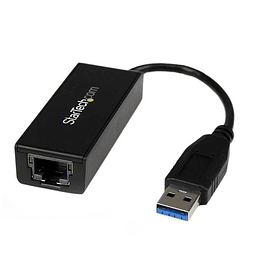 Adaptador Tarjeta de Red Externa NIC USB 3.0 a 1 Puerto Gigabit Ethernet 1Gbps RJ45 USBA Negro