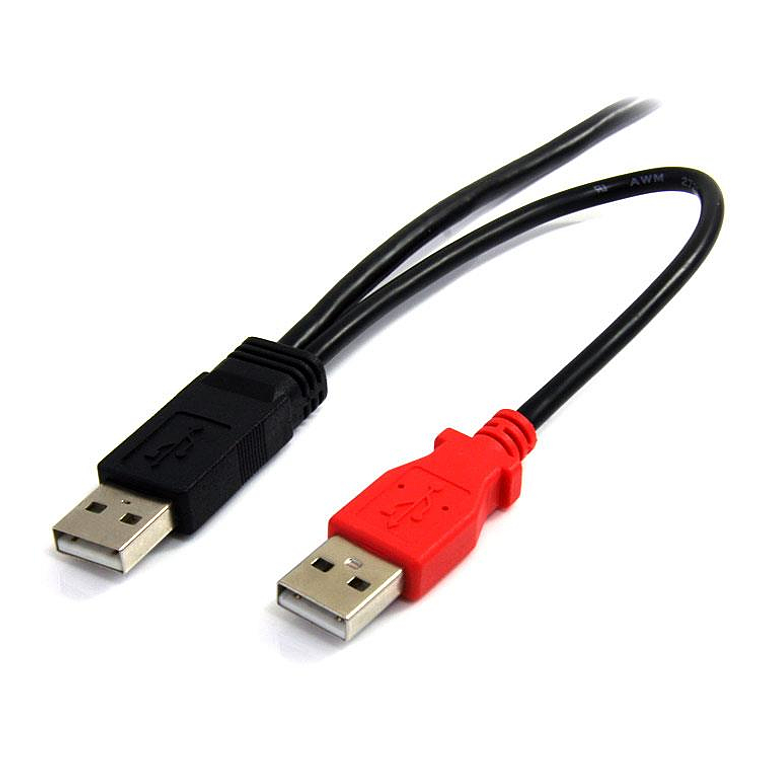 Cable Mini-USB B a USB-A Doble Startech, Largo 1.8m, Negro/Rojo 2