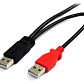 Cable Mini-USB B a USB-A Doble Startech, Largo 1.8m, Negro/Rojo - Miniatura 2