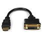 Adaptador de 20cm HDMI a DVI - DVI-D Hembra - HDMI Macho - Cable Conversor de Video - Negro - Miniatura 1