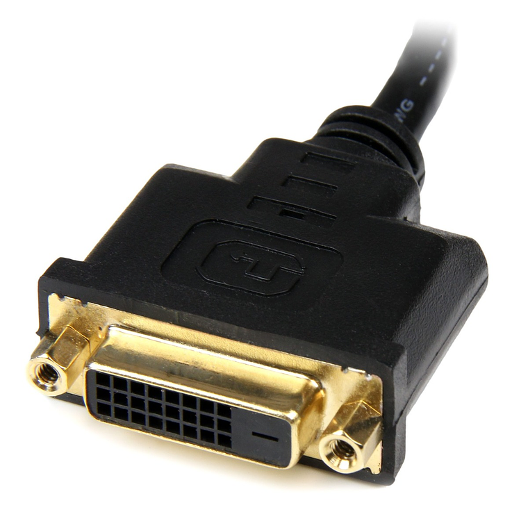 Adaptador de 20cm HDMI a DVI - DVI-D Hembra - HDMI Macho - Cable Conversor de Video - Negro 3