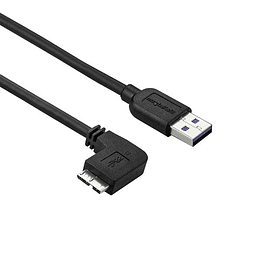 Cable USB-A a Micro-USB B Startech, Largo 0.5mConector tipo Codo, Negro