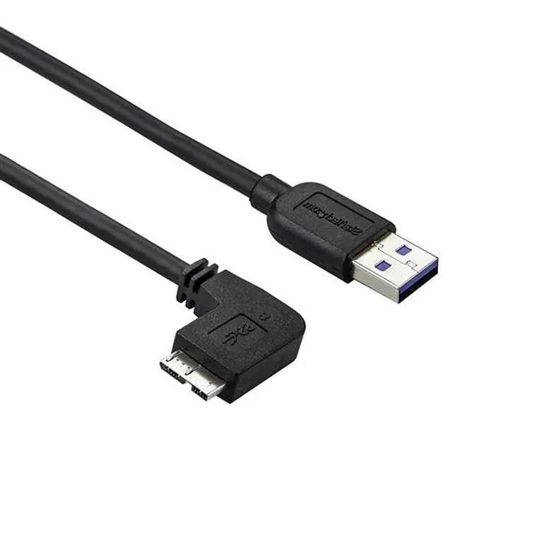 Cable USB-A a Micro-USB B Startech, Largo 0.5mConector tipo Codo, Negro 1