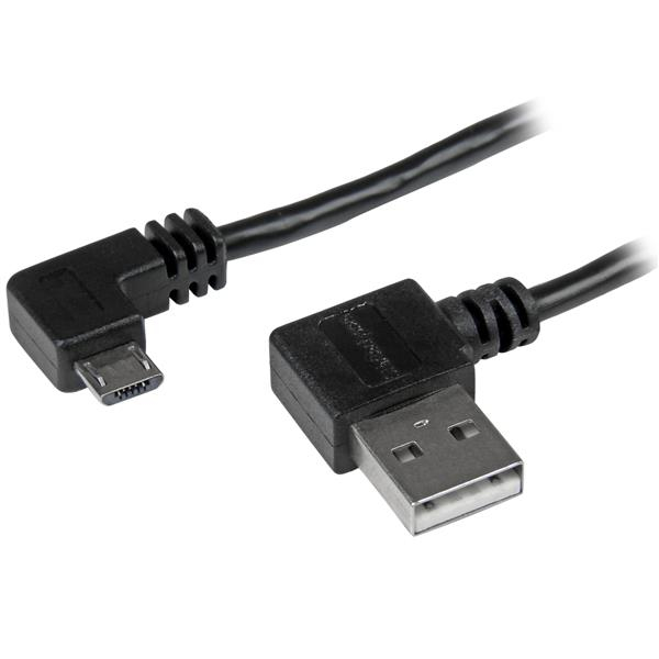 Cable USB-A a Micro-USB B tipo Codo Startech, Largo 1m, Negro