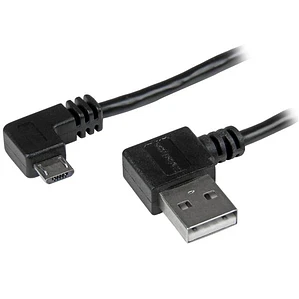 Cable USB-A a Micro-USB B tipo Codo Startech, Largo 1m, Negro
