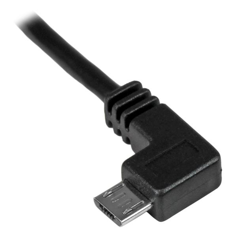 Cable USB-A a Micro-USB B Startech, Conector tipo Codo, Largo 1m, Negro 2