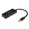 Hub Concentrador USB 3.0 de 4 Puertos - Mini USB con Adaptador de Alimentación