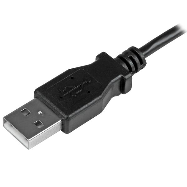 Cable USB-A a Micro-USB B Startech, Conector tipo Codo, Largo 1m, Negro 3