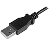 Cable USB-A a Micro-USB B Startech, Conector tipo Codo, Largo 1m, Negro