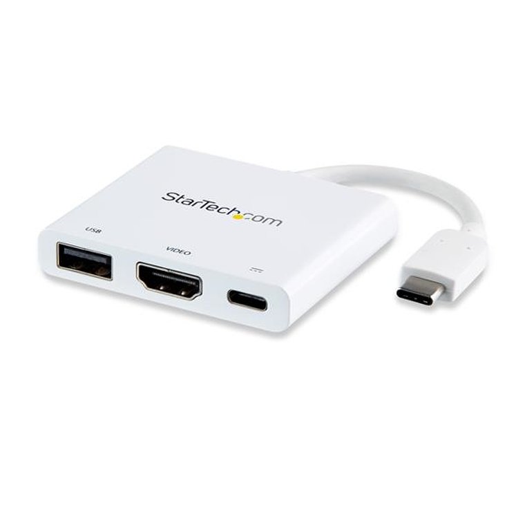 Adaptador USB-C a HDMI / USB 3.0 - PD de 60W | Multipuertos Blanco 1
