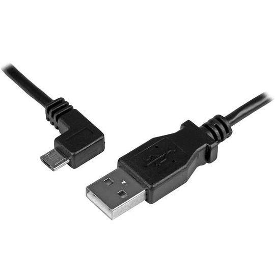 Cable USB a Micro-USB Startech, Conector tipo Codo, Largo 2m, Negro