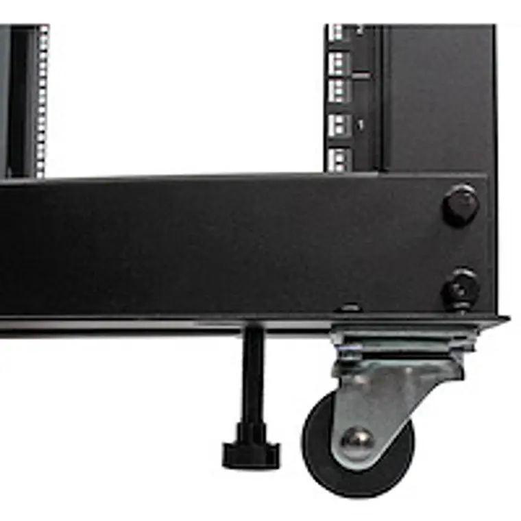 Rack de Marco Abierto con Profundidad Ajustable de 4 Columnas 25U con Ruedas/Niveladores y Anillas de Gestión de Cableado 2