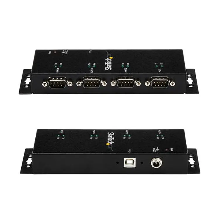 Hub Concentrador Adaptador USB a Serial RS232 DB9 4 Puertos – Riel DIN Industrial Montaje en Pared 3