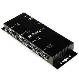 Hub Concentrador Adaptador USB a Serial RS232 DB9 4 Puertos – Riel DIN Industrial Montaje en Pared