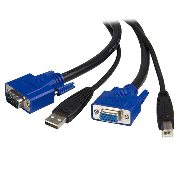 Cable 1,8 metros KVM VGA USB 2 en 1 1