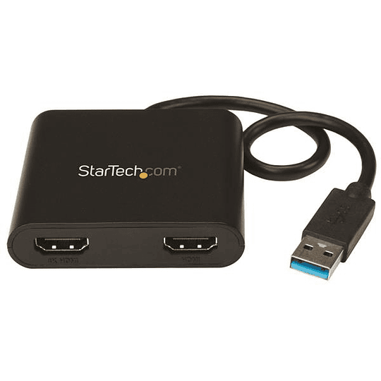 Adaptador de Video Externo USB 3.0 a 2 Puertos HDMI 4K para 2 Pantallas