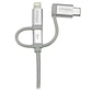 Cable de 1m USB a Lightning USB-C y Micro USB - Cable Cargador para Teléfono Móvil iPhone - Miniatura 5
