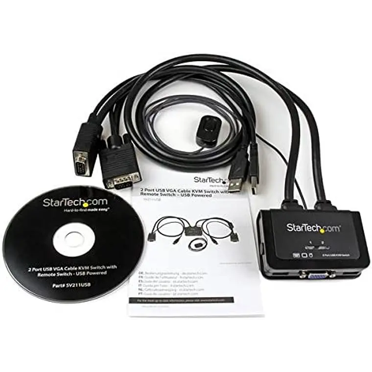 Cable Switch Conmutador KVM 2x VGA USB 5