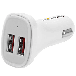 Cargador de Auto 2x USB 24W 4 8A Blanco