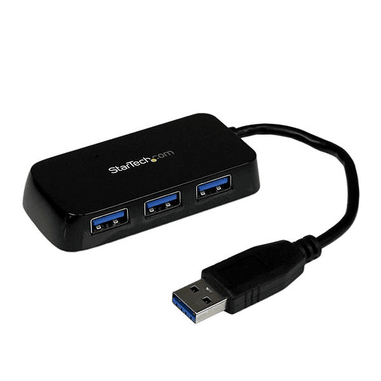Adaptador Concentrador Hub USB 3.0 Super Speed para Notebook de 4 Puertos Salidas - Negro