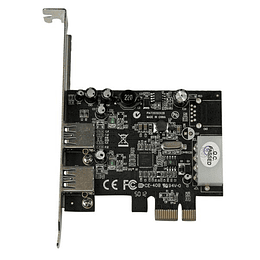 Adaptador Tarjeta Controladora PCI Express PCI-E 2 Puertos USB 3.0 con Alimentación Molex y UASP