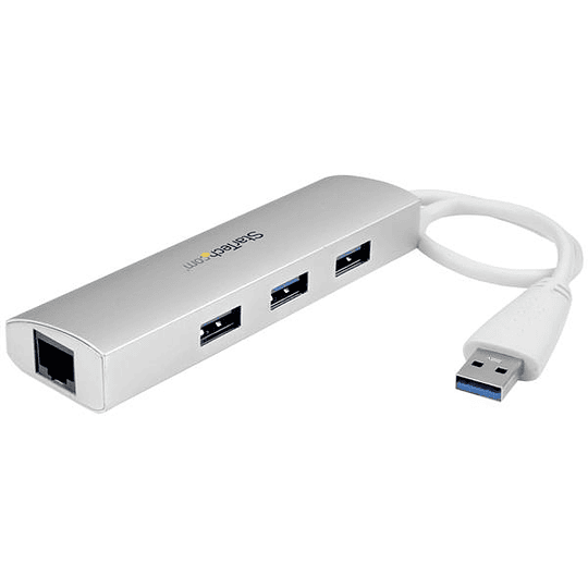 Hub Concentrador de 3 Puertos USB 3.0 con Adaptador de Red Ethernet Gigabit