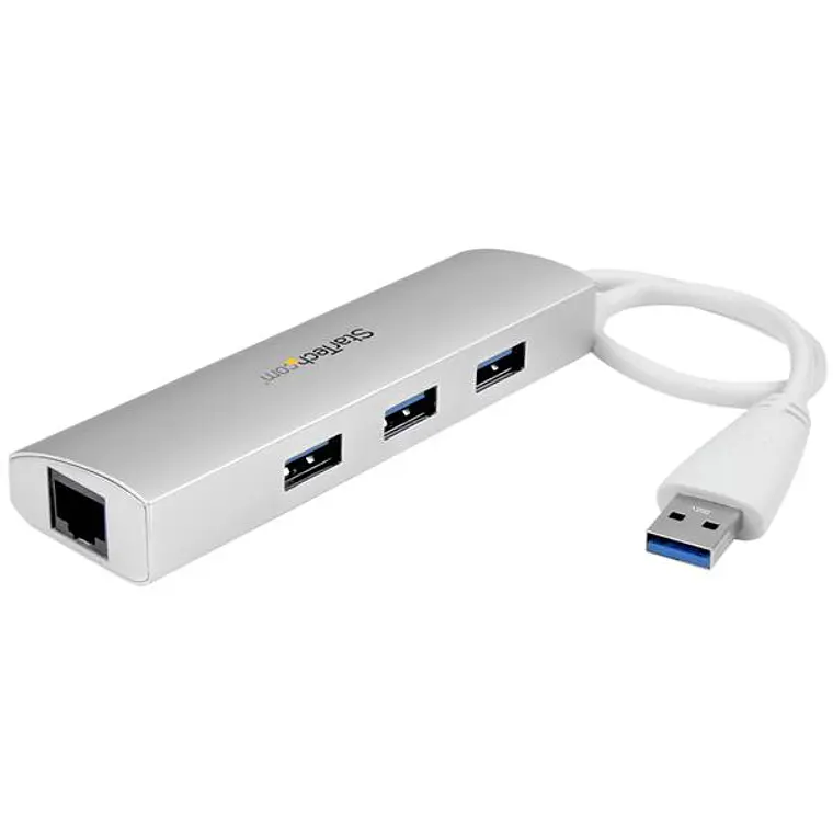 Hub Concentrador de 3 Puertos USB 3.0 con Adaptador de Red Ethernet Gigabit 1